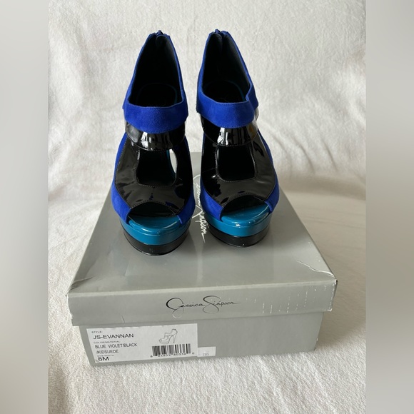 NWT Jessica Simpson Evannan Royal Blue
Suede Zip -Back Platform pumps 8 - Picture 7 of 9